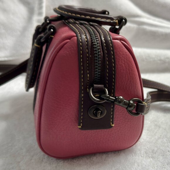 COACH Ruby 18 Satchel in colorblock Pewter/Rouge Multi. Authentic CA116 - Picture 5 of 9